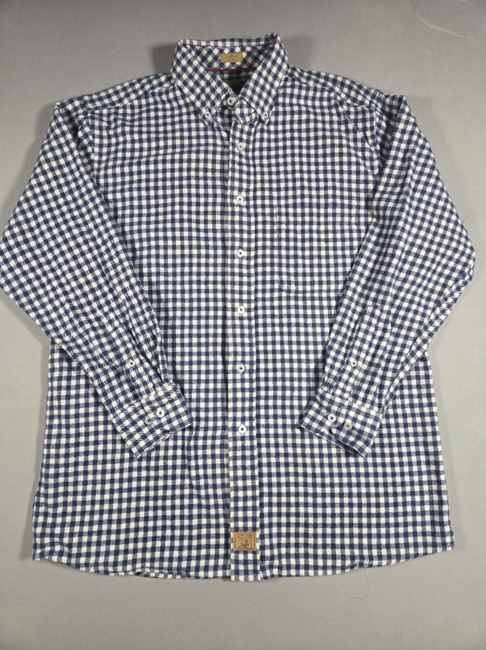Onward Reserve Men's Blue and White Gingham Flannel Shirt Med